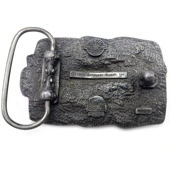 Budweiser Racing Belt Buckle Nothing Beats A Bud Pewter Indy Car Vintage 1992 - Picture 2 of 6